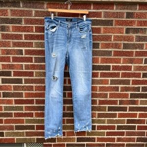 Judy Blue Lost Angeles Light Blue Distressed Straight Fit Denim Jeans